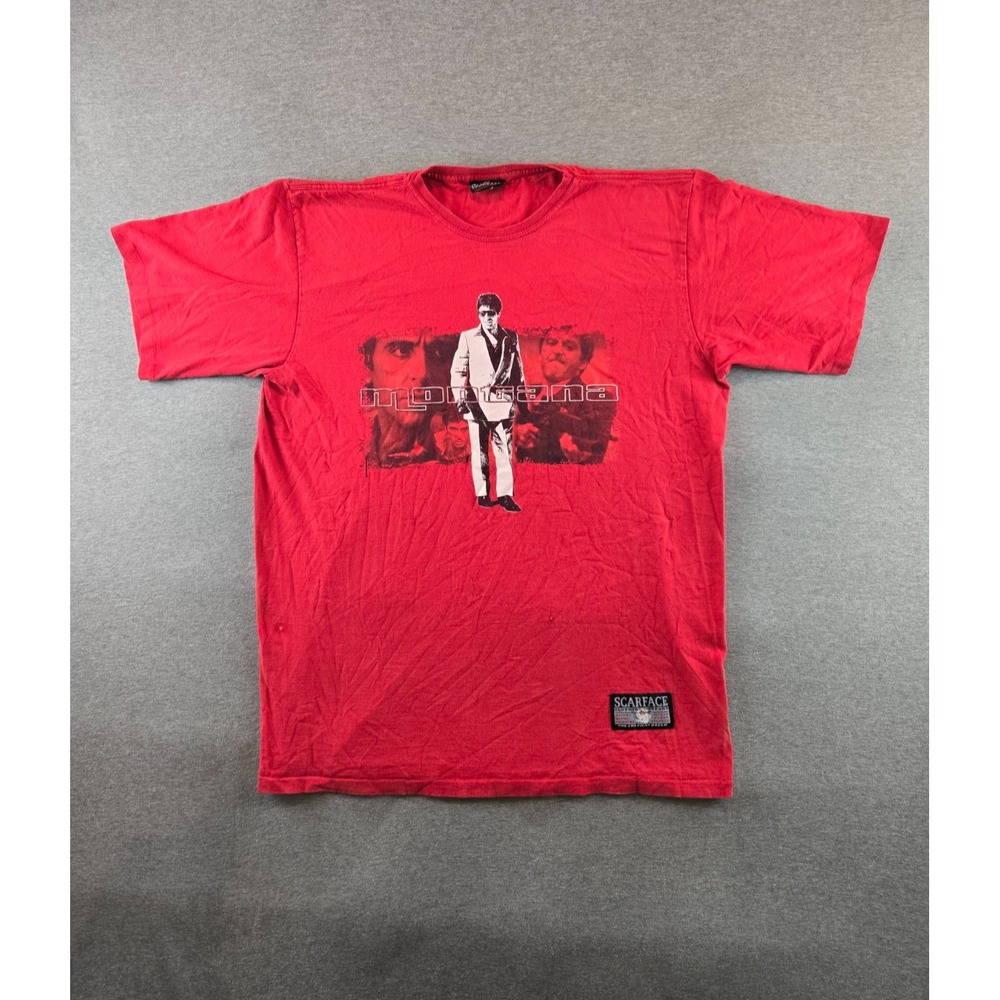 Scarface Clothing Co Shirt Mens 2XL Red Single‎ Stitch Vintage Made In USA 90s